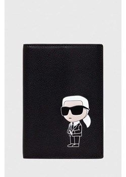 Karl Lagerfeld portfel skórzany damski kolor czarny ze sklepu ANSWEAR.com w kategorii Portfele damskie - zdjęcie 166760820