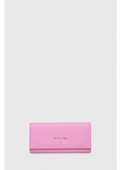 Patrizia Pepe portfel skórzany kolor różowy CQ0215 L001 ze sklepu ANSWEAR.com w kategorii Portfele damskie - zdjęcie 166761234