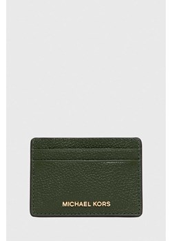 MICHAEL Michael Kors etui na karty skórzane kolor zielony ze sklepu ANSWEAR.com w kategorii Portfele damskie - zdjęcie 166765213
