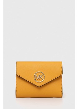 MICHAEL Michael Kors portfel skórzany damski kolor żółty ze sklepu ANSWEAR.com w kategorii Portfele damskie - zdjęcie 166765252