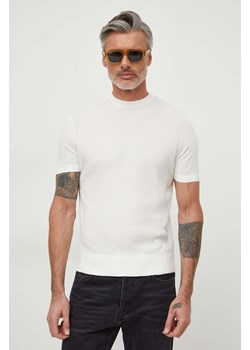 Armani Exchange t-shirt męski kolor biały gładki 3DZM6H ZM3RZ ze sklepu ANSWEAR.com w kategorii T-shirty męskie - zdjęcie 166768331