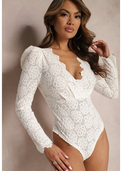 Białe Body z Koronkowym Zdobieniem Vendi ze sklepu Renee odzież w kategorii Bluzki damskie - zdjęcie 166769144