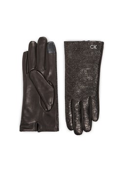 Rękawiczki Damskie Calvin Klein Re-Lock Emb/Deb Leather Gloves K60K611165 Ck Black BAX ze sklepu eobuwie.pl w kategorii Rękawiczki damskie - zdjęcie 166769574