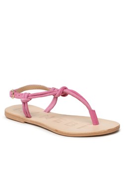 Sandały Manebi Suede Leather Sandals V 1.8 Y0 Bold Pink Knot Thongs ze sklepu eobuwie.pl w kategorii Sandały damskie - zdjęcie 166773921