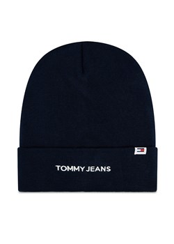 Czapka Tommy Jeans Linear Logo AW0AW15843 Dark Night Navy C1G ze sklepu eobuwie.pl w kategorii Czapki zimowe damskie - zdjęcie 166787750
