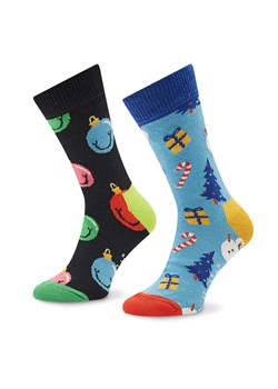 Zestaw 2 par wysokich skarpet dziecięcych Happy Socks XKHLD02-0200 Kolorowy ze sklepu eobuwie.pl w kategorii Skarpetki dziecięce - zdjęcie 166791174