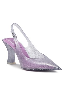 Sandały Melissa Slingback Heel + Larroude 33606 Clear Glitter Silver AC619 ze sklepu eobuwie.pl w kategorii Czółenka - zdjęcie 166791854