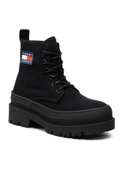 Trapery Tommy Jeans Foxing Boot EN0EN01903 Black BDS ze sklepu eobuwie.pl w kategorii Workery damskie - zdjęcie 166811104