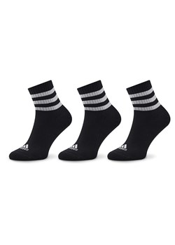 Skarpety Niskie Unisex adidas 3-Stripes Cushioned Sportswear Mid-Cut Socks 3 Pairs IC1317 Czarny ze sklepu eobuwie.pl w kategorii Skarpetki męskie - zdjęcie 166812584