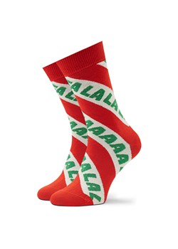 Skarpety wysokie unisex Happy Socks FAL01-4300 Czerwony ze sklepu eobuwie.pl w kategorii Skarpetki męskie - zdjęcie 166823681