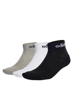 Skarpety Niskie Unisex adidas Linear Ankle Socks Cushioned Socks 3 Pairs IC1304 medium grey heather/white/black ze sklepu eobuwie.pl w kategorii Skarpetki damskie - zdjęcie 166825024