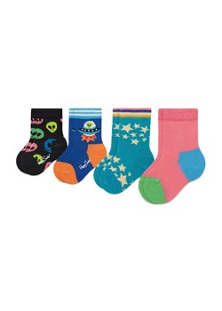 Zestaw 4 par wysokich skarpet dziecięcych Happy Socks XKSPC09-0200 Kolorowy ze sklepu eobuwie.pl w kategorii Skarpetki dziecięce - zdjęcie 166829221