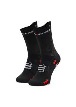 Skarpety wysokie unisex Compressport Pro Racing Socks V4.0 Run High XU00046B_906 Black/Red ze sklepu eobuwie.pl w kategorii Skarpetki męskie - zdjęcie 166835274