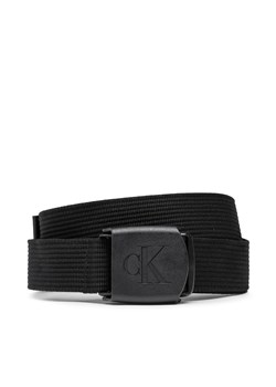 Pasek Męski Calvin Klein Jeans Logo Plaque Webbing Belt K50K510160 Czarny ze sklepu eobuwie.pl w kategorii Paski męskie - zdjęcie 166836613