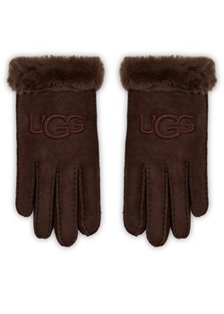 Rękawiczki Damskie Ugg W Sheepskin Embroider Glove 20931 Bordowy ze sklepu eobuwie.pl w kategorii Rękawiczki damskie - zdjęcie 166840001