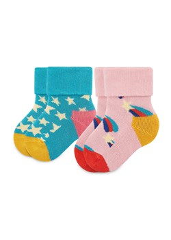 Zestaw 2 par wysokich skarpet dziecięcych Happy Socks KSST45-6300 Kolorowy ze sklepu eobuwie.pl w kategorii Skarpetki dziecięce - zdjęcie 166847883