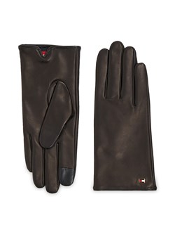 Rękawiczki Damskie Tommy Hilfiger Essential Flag Leather Gloves AW0AW15360 Black BDS ze sklepu eobuwie.pl w kategorii Rękawiczki damskie - zdjęcie 166861710