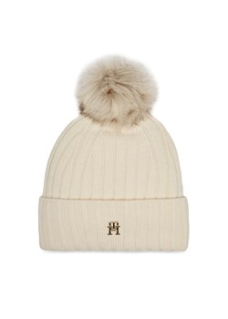 Czapka Tommy Hilfiger Essential Chic Pompom Beanie AW0AW16125 Calico AEF ze sklepu eobuwie.pl w kategorii Czapki zimowe damskie - zdjęcie 166878531