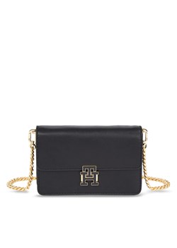 Torebka Tommy Hilfiger Pushlock Leather Small Crossover AW0AW15227 Czarny ze sklepu eobuwie.pl w kategorii Listonoszki - zdjęcie 166880574