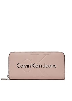 Duży Portfel Damski Calvin Klein Jeans Sculpted Mono Zip Around Mono K60K607634 Różowy ze sklepu eobuwie.pl w kategorii Portfele damskie - zdjęcie 166885194