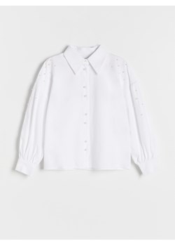 Reserved - Koszula z perełkami - złamana biel ze sklepu Reserved w kategorii Koszule dziewczęce - zdjęcie 166888670