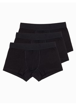 Bokserki męskie bawełniane z logowaniem - 3-pak czarne V1 OM-UNBO-0105 ze sklepu ombre w kategorii Majtki męskie - zdjęcie 166889790
