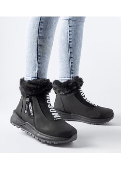 Czarne ocieplane wysokie sneakersy Oneglia ze sklepu gemre w kategorii Śniegowce damskie - zdjęcie 166929963