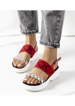 Czerwone sandały damskie Hanin ze sklepu gemre w kategorii Sandały damskie - zdjęcie 166929974