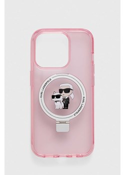 Karl Lagerfeld etui na telefon iPhone 15 Pro 6.1 kolor różowy ze sklepu ANSWEAR.com w kategorii Etui - zdjęcie 166940332