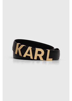 Karl Lagerfeld pasek skórzany damski kolor czarny ze sklepu ANSWEAR.com w kategorii Paski damskie - zdjęcie 166940551