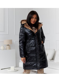 Czarno-brązowa ciepła kurtka dwustronna Scalette ze sklepu gemre w kategorii Kurtki damskie - zdjęcie 166946224
