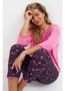 Piżama damska bawełniana Cana 152 różowo-granatowa ze sklepu piubiu_pl w kategorii Piżamy damskie - zdjęcie 166946980