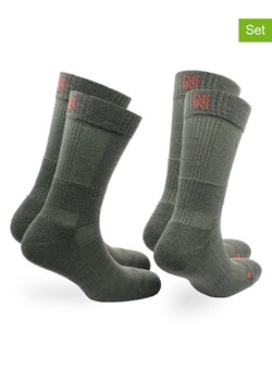Norfolk Skarpety trekkingowe (2 pary) "Leonardo" w kolorze oliwkowym ze sklepu Limango Polska w kategorii Skarpetki damskie - zdjęcie 166948020