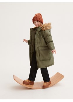 Reserved - Płaszcz z futerkiem - zielony ze sklepu Reserved w kategorii Kurtki dziewczęce - zdjęcie 166948692