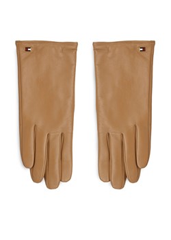 Rękawiczki Damskie Tommy Hilfiger Essential Flag Leather Gloves AW0AW15360 Classic Khaki RBL ze sklepu eobuwie.pl w kategorii Rękawiczki damskie - zdjęcie 166952201
