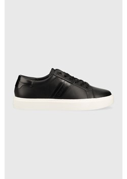 Calvin Klein sneakersy skórzane LOW TOP LACE UP LTH kolor czarny HM0HM01055 ze sklepu ANSWEAR.com w kategorii Trampki męskie - zdjęcie 166956613