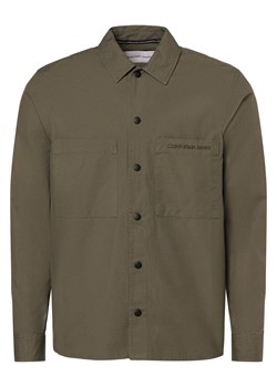 Calvin Klein Jeans Koszula męska Mężczyźni Regular Fit Bawełna oliwkowy jednolity ze sklepu vangraaf w kategorii Koszule męskie - zdjęcie 166963232