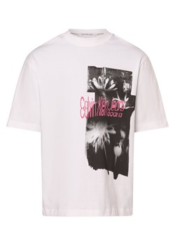 Calvin Klein Jeans T-shirt męski Mężczyźni Bawełna biały nadruk ze sklepu vangraaf w kategorii T-shirty męskie - zdjęcie 166963233