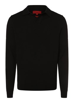 Finshley & Harding Sweter męski Mężczyźni Bawełna czarny jednolity ze sklepu vangraaf w kategorii Swetry męskie - zdjęcie 166963261