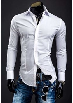 Koszula męska elegancka z długim rękawem biała Bolf 1703A ze sklepu Denley w kategorii Koszule męskie - zdjęcie 166967050