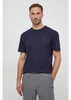 Calvin Klein t-shirt bawełniany męski kolor granatowy gładki ze sklepu ANSWEAR.com w kategorii T-shirty męskie - zdjęcie 166977604