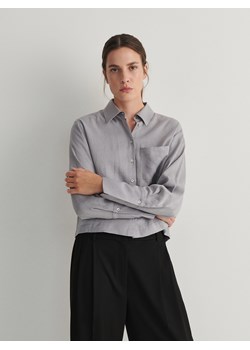 Reserved - Koszula z połyskującej tkaniny - jasnoszary ze sklepu Reserved w kategorii Koszule damskie - zdjęcie 166978953