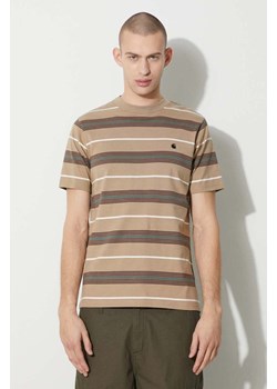 Carhartt WIP t-shirt bawełniany S/S Haynes T-Shirt męski kolor beżowy wzorzysty I032848.1XJXX ze sklepu PRM w kategorii T-shirty męskie - zdjęcie 166979523