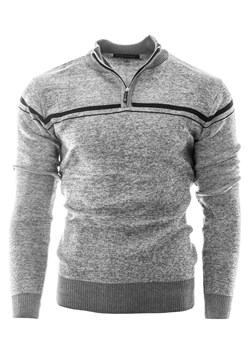 Ciepłe Sweter męski MQ196 - szary ze sklepu Risardi w kategorii Swetry męskie - zdjęcie 166982353
