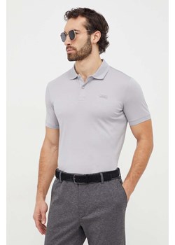 Calvin Klein polo bawełniane kolor szary gładki ze sklepu ANSWEAR.com w kategorii T-shirty męskie - zdjęcie 166985342