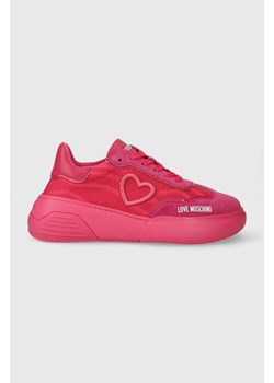 Love Moschino sneakersy kolor różowy JA15415G1IIY960B ze sklepu ANSWEAR.com w kategorii Buty sportowe damskie - zdjęcie 166985634