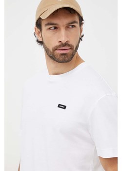 Calvin Klein t-shirt bawełniany męski kolor biały gładki ze sklepu ANSWEAR.com w kategorii T-shirty męskie - zdjęcie 166985993