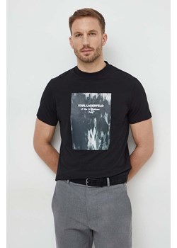 Karl Lagerfeld t-shirt bawełniany męski kolor czarny z nadrukiem ze sklepu ANSWEAR.com w kategorii T-shirty męskie - zdjęcie 166986023