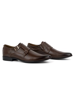 Skórzane buty wizytowe Monki 287LU ciemny brąz ze sklepu butyolivier w kategorii Buty eleganckie męskie - zdjęcie 166990341