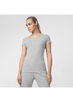 Damski t-shirt basic 4F NOSD4-TSD300 - szary ze sklepu Sportstylestory.com w kategorii Bluzki damskie - zdjęcie 166991832